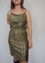 Load image into Gallery viewer, 90s/y2k Gold Sequinned Set