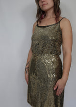 Load image into Gallery viewer, 90s/y2k Gold Sequinned Set