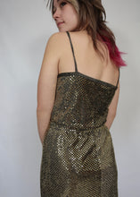 Load image into Gallery viewer, 90s/y2k Gold Sequinned Set