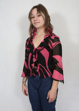 Load image into Gallery viewer, y2k Sheer Top - Black and Pink