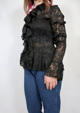 Load image into Gallery viewer, y2k Black Lace Top
