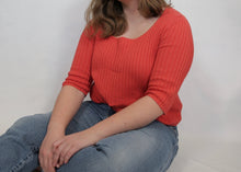 Load image into Gallery viewer, 90s/y2k Rib Knit Sweater - 3/4 Length Sleeve