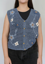 Load image into Gallery viewer, Vintage Crochet Sweater Vest - Blue
