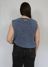 Load image into Gallery viewer, Vintage Crochet Sweater Vest - Blue
