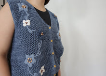 Load image into Gallery viewer, Vintage Crochet Sweater Vest - Blue
