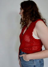 Load image into Gallery viewer, Vintage Crochet Sweater Vest - Red
