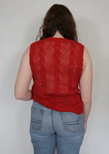 Load image into Gallery viewer, Vintage Crochet Sweater Vest - Red
