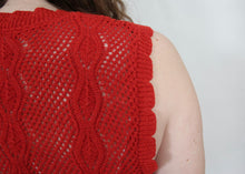 Load image into Gallery viewer, Vintage Crochet Sweater Vest - Red
