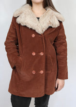 Load image into Gallery viewer, 80s/90s Corduroy Coat with Faux Fur Collar
