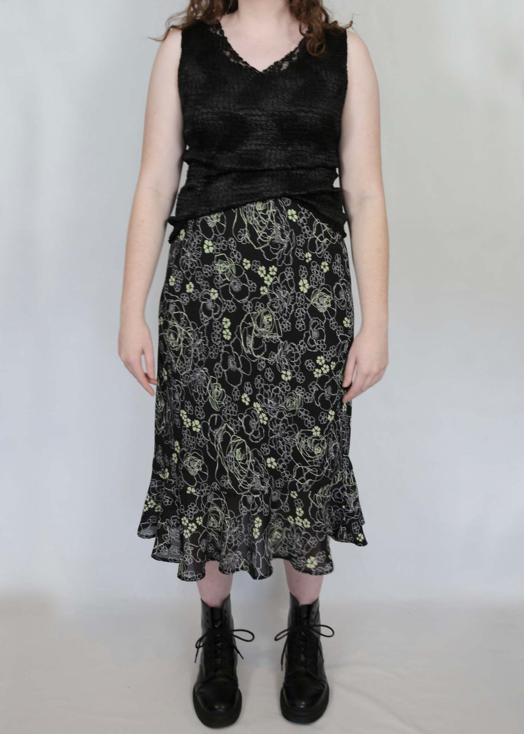 90s/y2k Vanity Fair Floral Skirt