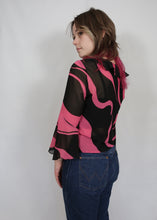 Load image into Gallery viewer, y2k Sheer Top - Black and Pink
