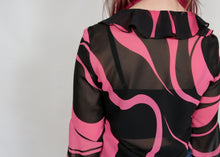 Load image into Gallery viewer, y2k Sheer Top - Black and Pink
