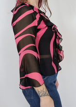 Load image into Gallery viewer, y2k Sheer Top - Black and Pink
