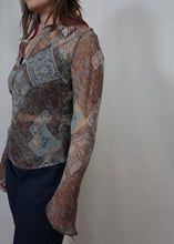 Load image into Gallery viewer, 70s Style Sheer Long Sleeve Top
