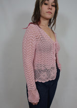 Load image into Gallery viewer, y2k Pink Crochet Top / Cardigan
