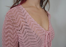 Load image into Gallery viewer, y2k Pink Crochet Top / Cardigan
