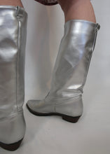 Load image into Gallery viewer, Made In Canada Silver Cowboy Boots
