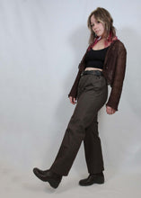 Load image into Gallery viewer, y2k Cropped Brown Sequinned Cardigan
