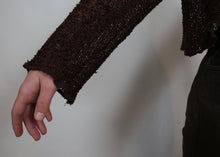 Load image into Gallery viewer, y2k Cropped Brown Sequinned Cardigan
